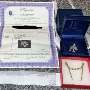 Real gold chain and real gold/diamond pendant